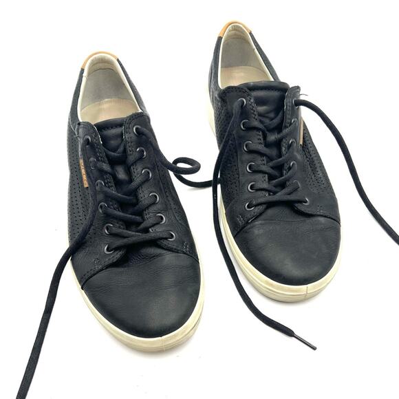 ECCO Soft 7 Light Perforated Black Leather Sneaker size 10.5 (44-EU) - Picture 13 of 13